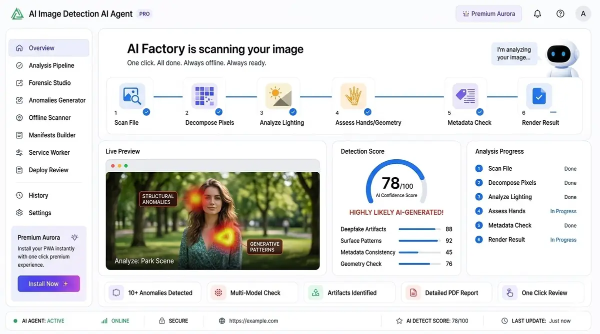 AI virus scanner dashboard — example of the AI tool dashboard software
